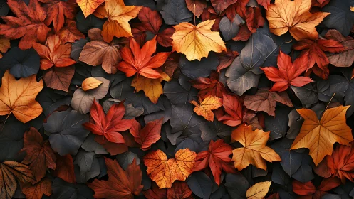 Crimson and umber leaves quietly rehearse their twilight waltz