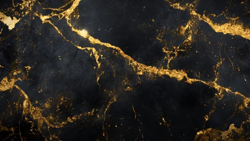 Molten gold veining quietly conquers a midnight stone sky