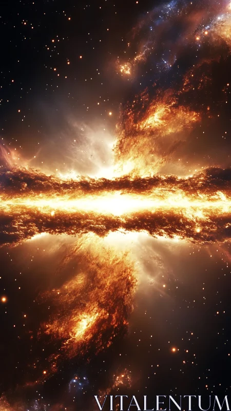 Symmetrical galactic disk with central stellar energy band.