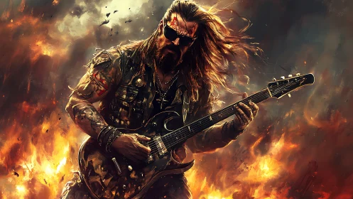 Firelit rock guitarist unleashes bold energy and wild sound