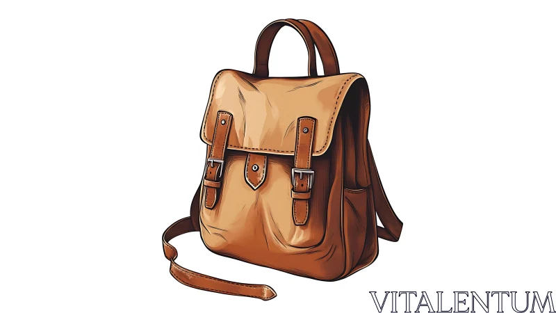Charming Vintage Leather Backpack with Warm Brown Tones
