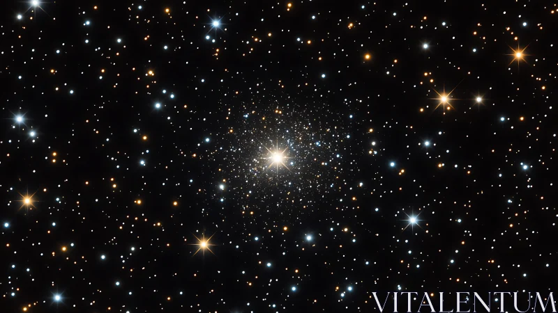 Star-cluster heart quietly detonates light across velvet space