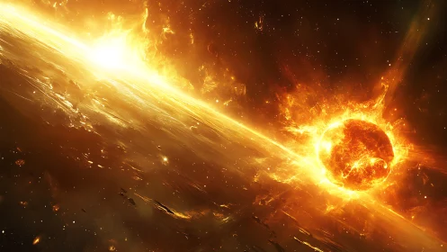 Stellar surface impact with eruptive coronal plasma dynamics.