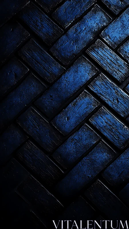 Midnight bricks whisper softly in deep electric blue