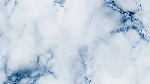 White and Blue Marble Texture with Subtle Veining, Minimalist Style.