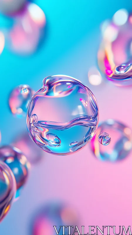 Chromatic refractive bubbles in shallow-depth gradient field.
