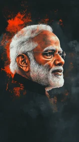 Side-profile portrait of older man with white beard