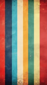 Retro sunlit stripes march across weathered color fields.