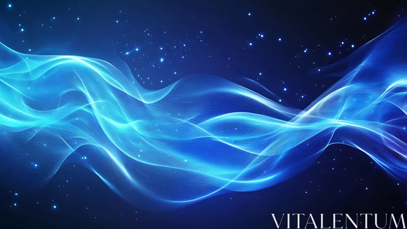 Starlit data tides roll through an electric midnight sky