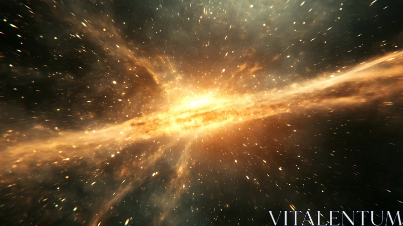 Stellar energy burst across dense starfield in deep space.