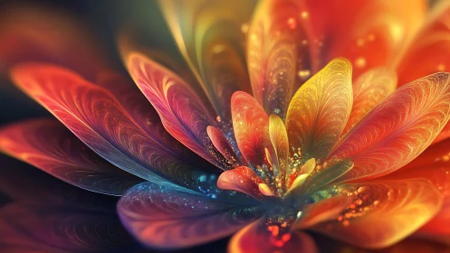Fractal spectral blossom with luminescent volumetric petals.