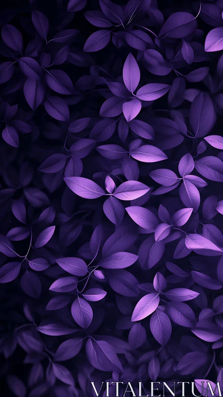 Violet foliage pattern under moody low key lighting.