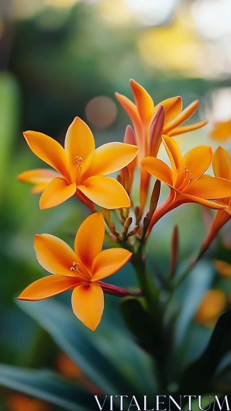 Orange Star Jasmine Flowers in Cluster Formation