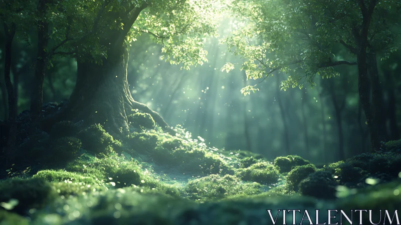 Forest Interior with Ambient Light Penetration.