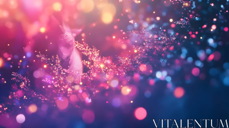 Dreamy Abstract Unicorn in Vibrant Bokeh Fantasy Art Style.