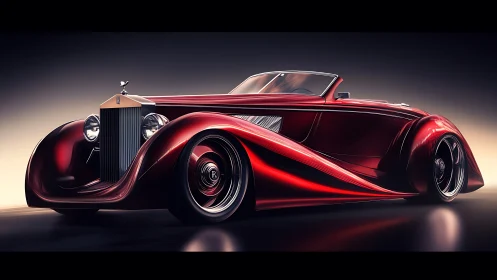Crimson phantom roadster streaks through cinematic twilight curves.