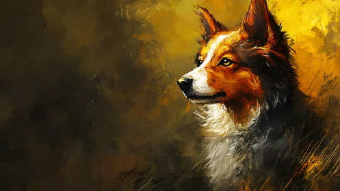 Warm golden portrait of a loyal, bright-eyed border collie.