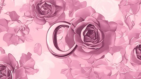 Monochromatic Rose Garden Digital Composition with Flowing Petals.