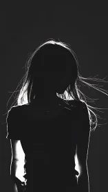 Backlit female silhouette with high-contrast rim lighting study.