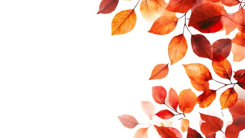 High-key watercolor foliage with overlapping autumn leaves
