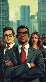 Corporate Group Portrait in Urban Setting.