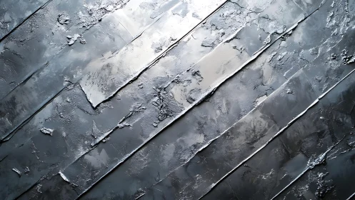 Abstract silver metallic texture with rough diagonal patterns.