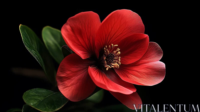 Red Hellebore Bloom: Dramatic Studio Lighting Study.