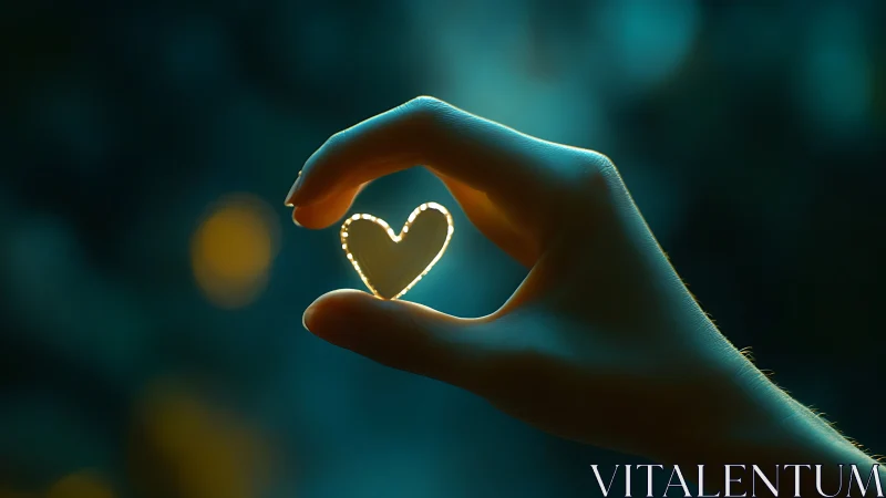 Luminous Heart Cradled in Hands of Warmth.