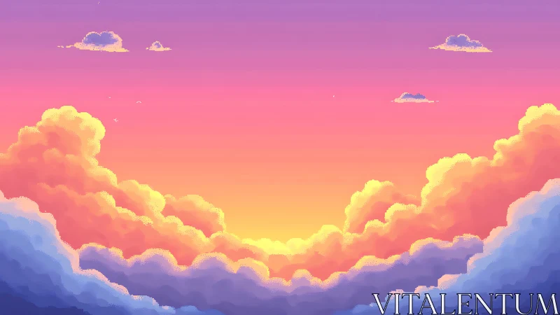 Sunrise pixels cup the sky in a glowing cloud amphitheater