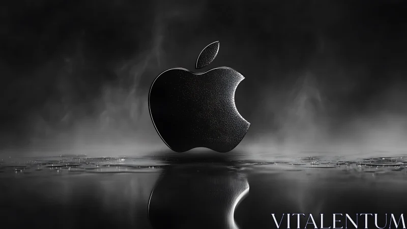 Apple Logo in Monochromatic Liquid Environment.