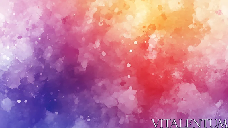Multicolor bokeh gradient with diffuse watercolor texture field