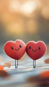 Two Smiling Hearts Connect with Joy.