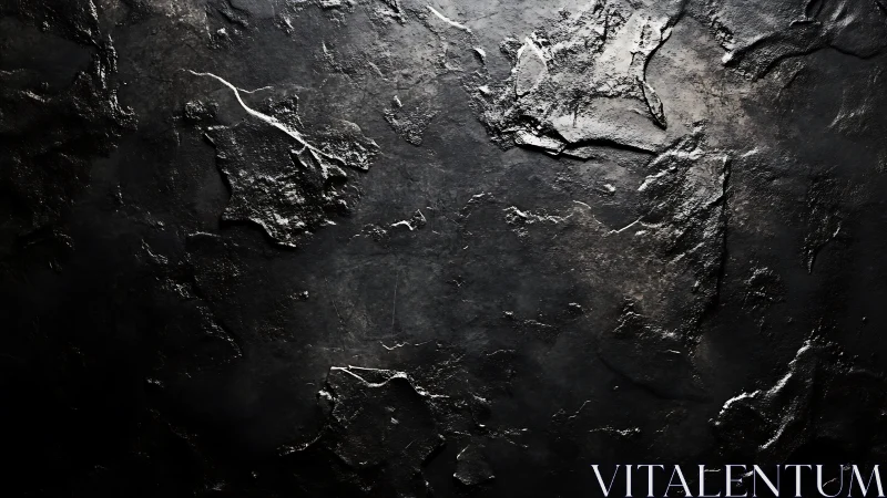 Oxidized dark metal surface rendered with high-contrast texture