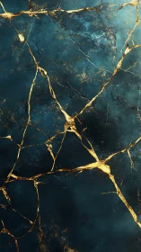 Emerald stone surface with fractured metallic gold veins pattern.