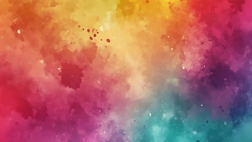 Soft rainbow clouds of watercolor color drift and gently glow