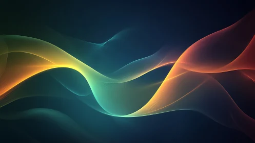 Gradient lightwave ribbons in abstract digital composition.
