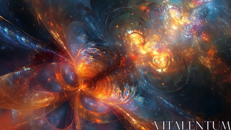 Fractal energy vortex with luminous nebula-like structures.