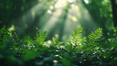 Emerald Whispers: Ferns Drink Liquid Sunlight.