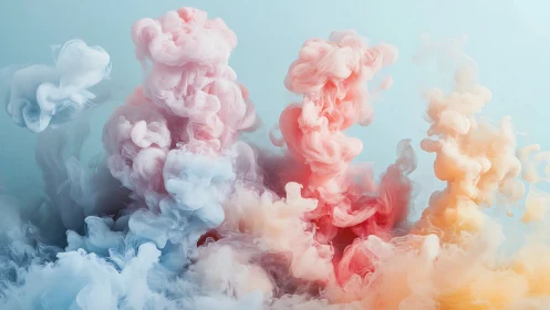 Pastel ink clouds swirling in dreamy color plumes.