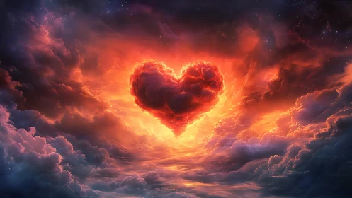 Celestial Heart: Love's Luminous Glow.