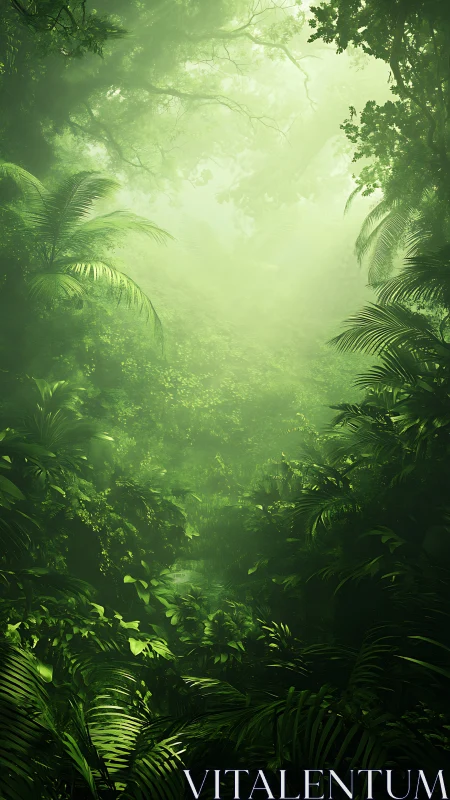 Luminescent Rainforest Canopy: Atmospheric Nature Photography.