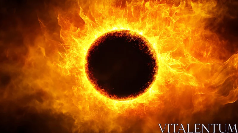Solar Furnace Ignites: Celestial Orb Wrapped in Blazing Corona