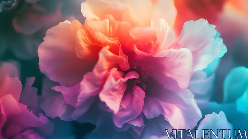 Layered Floral Bloom with Chromatic Gradient Rendering and Soft Focus Depth