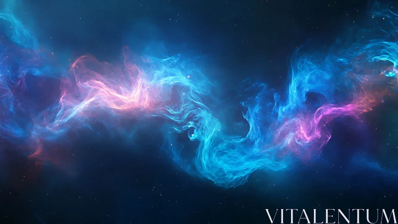 Vibrant cosmic nebula arc spans deep star-filled space