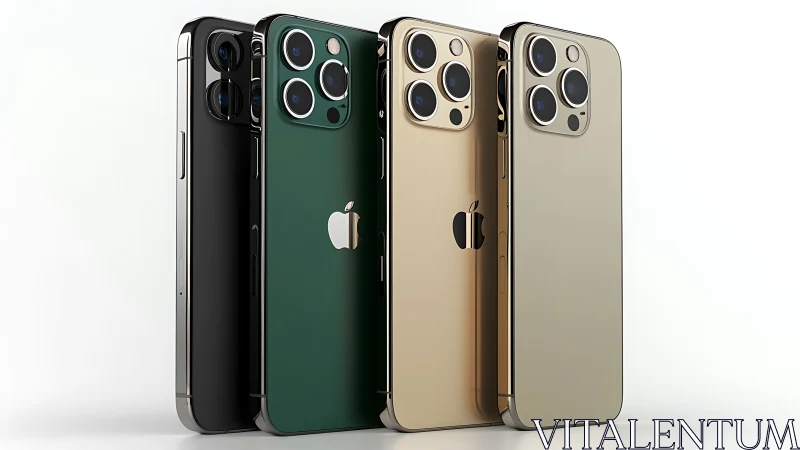 iPhone 13 Pro lineup in black, green, gold, and silver colorways.
