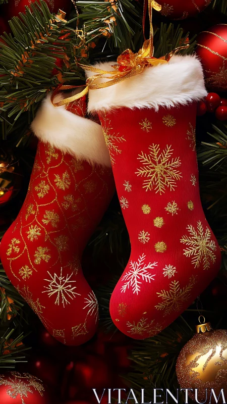 Twin Christmas stockings whisper glittery wishes tonight