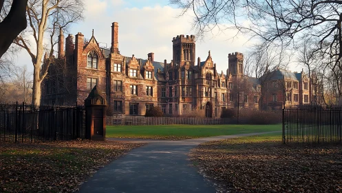Winterlight stroll discovers brooding neo-gothic campus palace