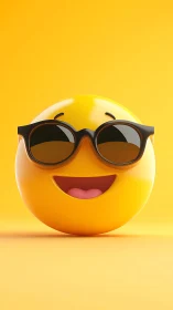 Sunnyside Smirk: Sunglass Emoji Beaming in Citrus Glow.
