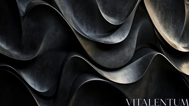 Midnight metal waves folding into sculpted shadow hush.