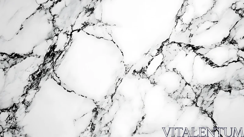High-contrast white marble slab displays organic veining network
